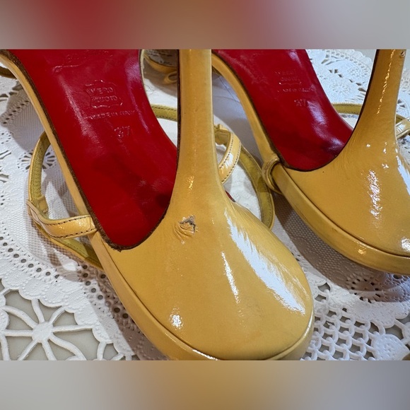 Christian Louboutin Yellow Strappy Sandals - Picture 9 of 11
